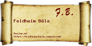 Feldheim Béla névjegykártya